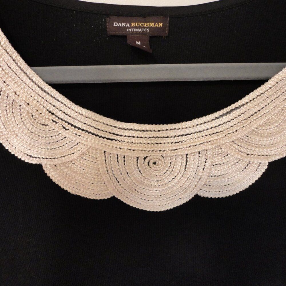 NWT Dana Buchman Intimates nightgown blk with embroidery detail sz Med - Picture 3 of 6